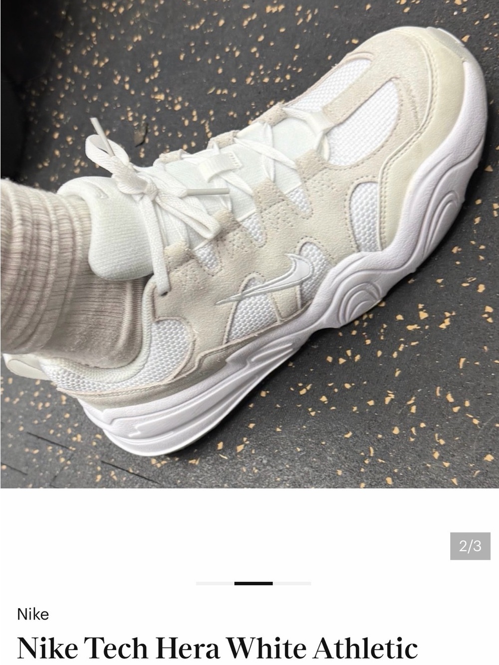 Nike White and Cream Women's Athletic Sneakers